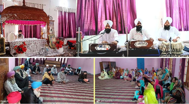 ਗੁਰੂਦੁਆਰਾ ਸ਼ਹੀਦ ਬਾਬਾ ਦੀਪ ਸਿੰਘ ਜੀ ਇਬਰਾਹਿਮਵਾਲ ਜ਼ਿਲ੍ਹਾ ਕਪੂਰਥਲਾ ਵਿਖੇ ਜੂਨ 1984 ਦੇ ਸ਼ਹੀਦ ਸਿੰਘਾਂ ਦੀ ਯਾਦ 'ਚ ਕਰਵਾਏ ਗਏ ਧਾਰਮਿਕ ਸਮਾਗਮ 'ਚ ਕੀਰਤਨ ਦੀ ਹਾਜ਼ਰੀ ਭਰਦੇ ਹੋਏ ਭਾਈ ਰਣਧੀਰ ਸਿੰਘ ਜੀ ਤੇ ਸਾਥੀ.