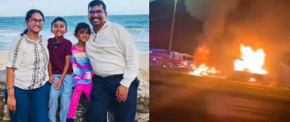 ਅਮਰੀਕਾ 'ਚ ਵੱਡਾ ਹਾਦਸਾ, ਛੁੱਟੀਆਂ ਮਨਾਉਣ ਗਏ ਹੈਦਰਾਬਾਦ ਦੇ ਇੱਕ ਪਰਿਵਾਰ ਦੇ ਚਾਰ ਮੈਂਬਰਾਂ ਦੀ ਮੌਤ; ਕਾਰ 'ਚ ਪਤੀ-ਪਤਨੀ ਸਮੇਤ 2 ਬੱਚੇ ਜ਼ਿੰਦਾ ਸੜੇ